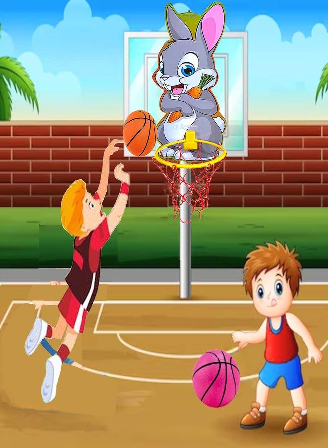 Fancy Agents Basket Ball for Kids for Boys/Girls| Basketball Portable Set with Hanging Board, Ring Net for Indoor and Outdoor Games| Birthday & Return Gift Set Standard (Rabbit Basketball Set) - Image 2